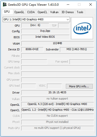 GPU Caps Viewer(显卡诊断识别) V1.48.0.0 英文安装版