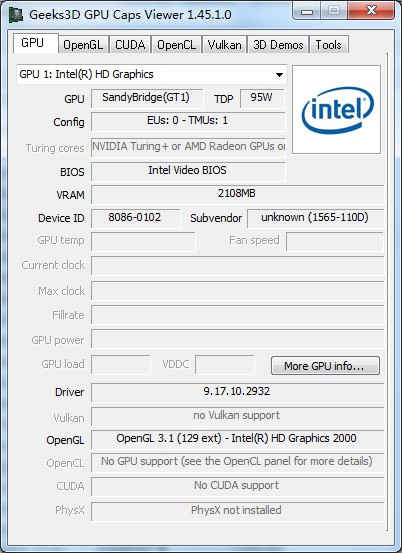 GPU Caps Viewer(显卡诊断识别) V1.48.0.0 绿色英文版